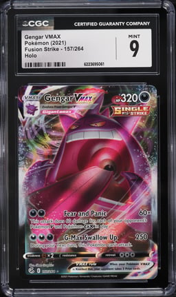 2021 Pokemon Sword & Shield Fusion Strike Holo Gengar VMAX #157 CGC 9 MINT