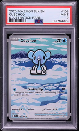 2025 Pokemon Scarlet & Violet Black Bolt IR Cubchoo #109 PSA 9 MINT