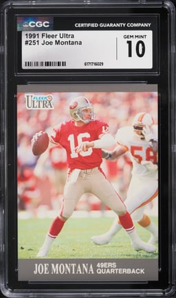 1991 Ultra Football Joe Montana #251 CGC 10 GEM MINT