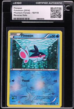 2014 Pokemon XY Phantom Forces Reverse Holo Finneon #18 CGC AUTH