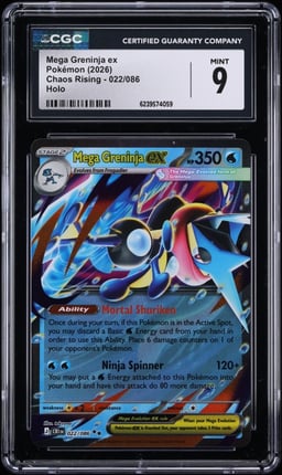 2026 Pokemon Mega Evolution Chaos Rising Holo Mega Greninja Ex #22 CGC 9 MINT