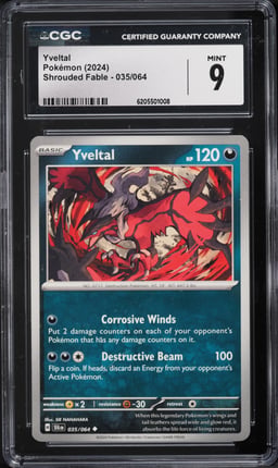 2024 Pokemon Shrouded Fable Yveltal #035 CGC 9 MINT