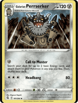 2021 Galarian Perrserker #181 Fusion Strike