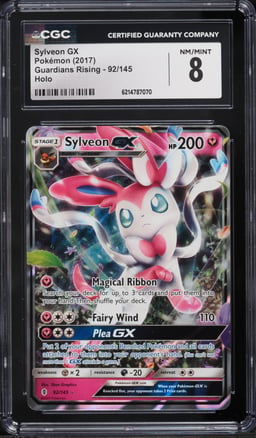2017 Pokemon Sun & Moon Guardians Rising Holo Sylveon Gx #92 CGC 8 NM-MT
