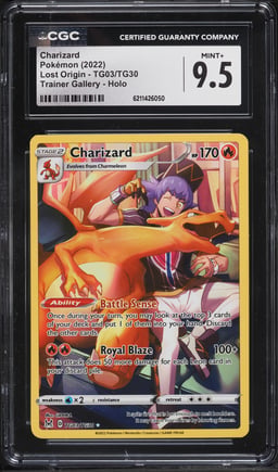 2022 Pokemon Sword & Shield Lost Origin Trainer Gallery CHR Charizard #TG03 CGC 9.5 MINT+