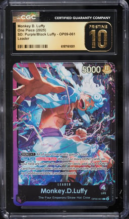 2025 One Piece Starter Deck Purple Black Leader Monkey D. Luffy #OP09-061 CGC 10 PRISTINE