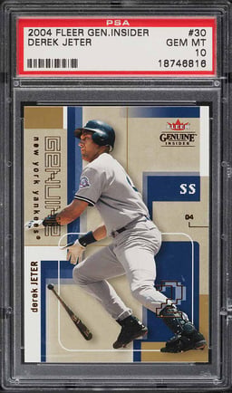 2004 Fleer Genuine Insider Derek Jeter #30 PSA 10 GEM MINT
