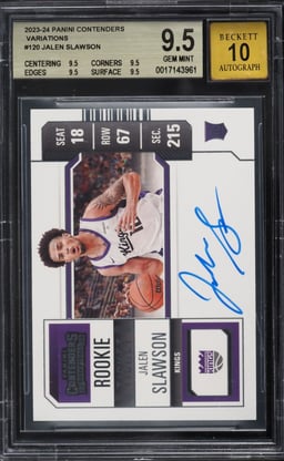 2023 Panini Contenders Variations Jalen Slawson ROOKIE AUTO #120 BGS 9.5 GEM