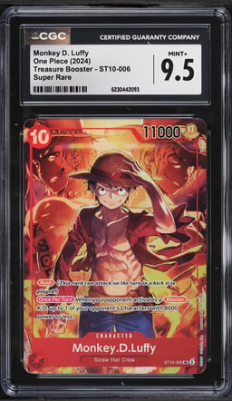 2024 One Piece Treasure Booster Set SR Alt Art Monkey D. Luffy #ST10-006 CGC 9.5 MINT+