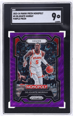 2023 Panini Prizm Monopoly Purple Prizm Dejounte Murray #5 SGC 9