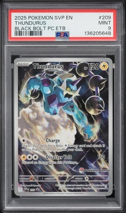 2025 Pokemon Scarlet & Violet Promo Black Bolt Center ETB Full Art Thundurus #209 PSA 9 MINT