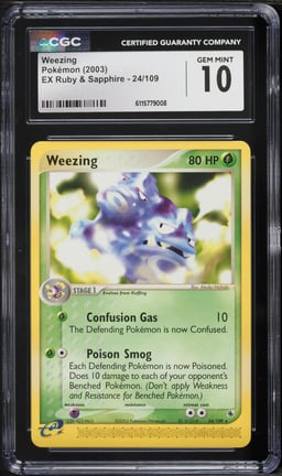 2003 Pokemon EX Ruby & Sapphire Weezing #24 CGC 10 GEM MINT