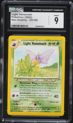 2002 Pokemon Neo Destiny Light Venomoth #53 CGC 9 MINT