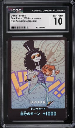 2026 One Piece Japanese Premium Collection Kumamoto Special Don!! Brook CGC 10 GEM MINT