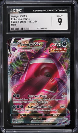 2021 Pokemon Sword & Shield Fusion Strike Holo Gengar VMAX #157 CGC 9 MINT