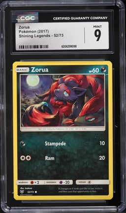 2017 Pokemon Shining Legends Zorua #52 CGC 9 MINT
