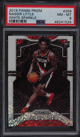2019 Panini Prizm White Sparkle Nassir Little ROOKIE #269 PSA 8 NM-MT