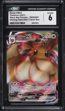 2021 Pokemon Sword & Shield Promo Shining Fates ETB Full Art Eevee VMAX #SWSH087 CGC 6 EXMT