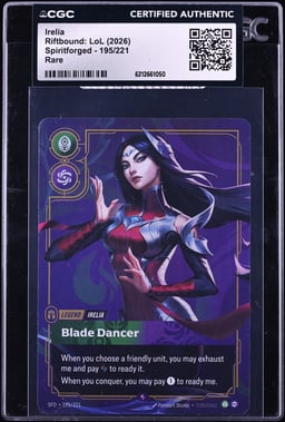 2026 Riftbound League Of Legends LoL Spiritforged Irelia #195 CGC AUTH