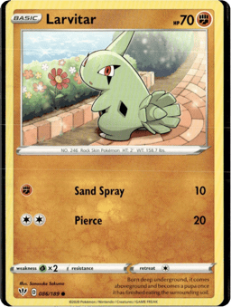 2020 Larvitar #86 Darkness Ablaze