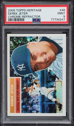 2005 Topps Heritage Chrome Refractor Derek Jeter /556 #46 PSA 9 MINT