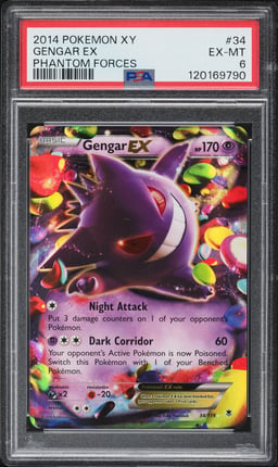 2014 Pokemon XY Phantom Forces Gengar EX #34 PSA 6 EXMT