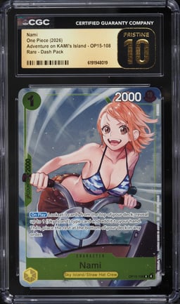 2026 One Piece Adventure On KAMI's Island Dash Pack Nami #OP15-108 CGC 10 PRISTINE