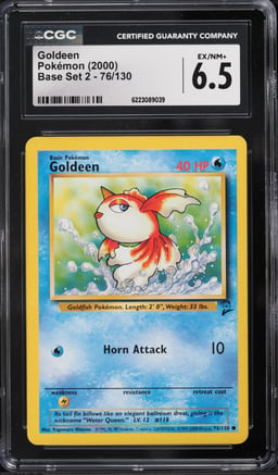 2000 Pokemon Base Set 2 Goldeen #76 CGC 6.5 EXMT+