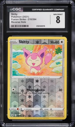 2021 Pokemon Fusion Strike Reverse Holo Skitty #210 CGC 8 NM-MT