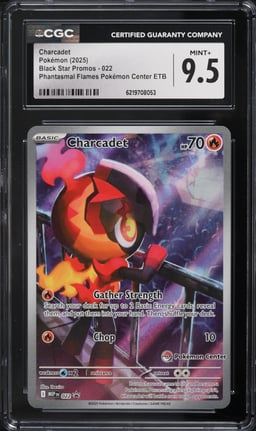 2025 Pokemon Mega Evolution Promo Phantasmal Flames Center ETB Full Art Charcadet #22 CGC 9.5