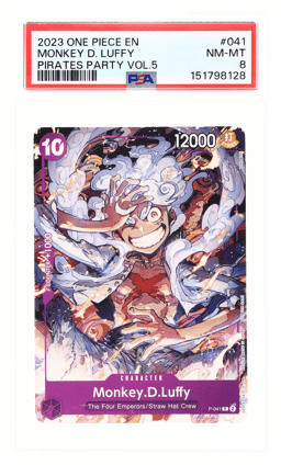 2023 One Piece Promo Pirates Party Volume 5 Monkey D. Luffy #P-041 PSA 8