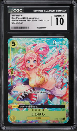 2024 One Piece Bandai Games Fest '23-'24 Alt Art Shirahoshi #OP03-116 CGC 10 GEM MINT