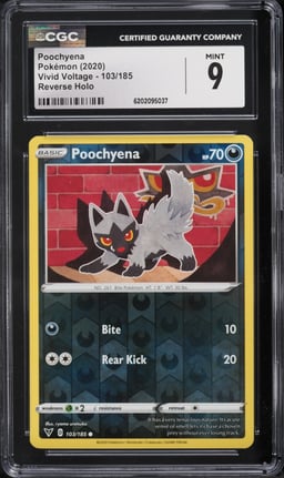 2020 Pokemon Sword & Shield Vivid Voltage Reverse Holo Poochyena #103 CGC 9 MINT