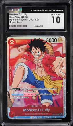 2022 One Piece Romance Dawn SR Monkey D. Luffy #OP01-024 CGC 10 GEM MINT