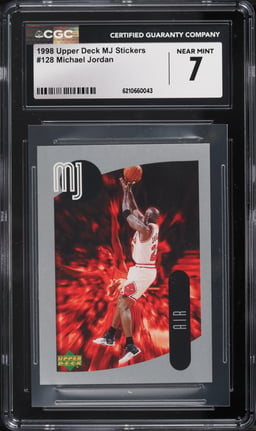 1998 Upper Deck MJ Stickers Michael Jordan #128 CGC 7 NRMT