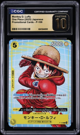 2025 One Piece Japanese Promo Alt Art Monkey D. Luffy #P-106 CGC 10 PRISTINE
