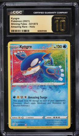 2021 Pokemon Sword & Shield Shining Fates AR Holo Kyogre #21 CGC 10 PRISTINE