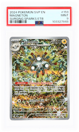 2024 Pokemon Scarlet and Violet Black Star Promo Surging Sparks Elite Trainer Box Magneton #159 PSA 9
