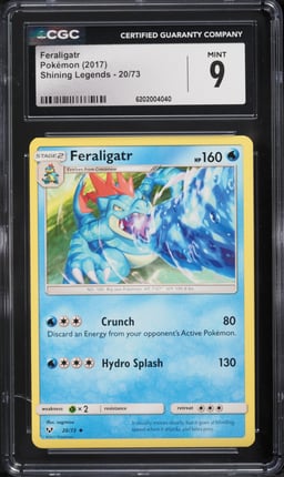 2017 Pokemon Sun & Moon Shining Legends Feraligatr #20 CGC 9 MINT