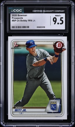 2020 Bowman Paper Bobby Witt Jr. PROSPECT #BP-25 CGC 9.5 MINT+