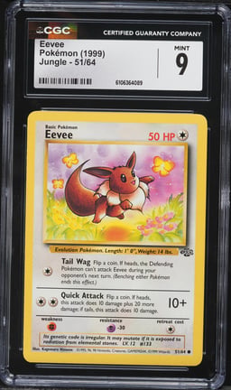 1999 Pokemon Jungle Eevee #51 CGC 9 MINT