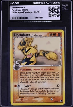 2006 Pokemon Ex Dragon Frontiers Electabuzz Delta #29 CGC AUTH