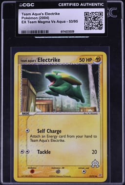 2004 Pokemon EX Team Magma VS Aqua Team Aqua's Electrike #53 CGC AUTH