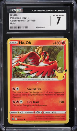 2021 Pokemon Sword & Shield Celebrations Holo Ho-Oh #1 CGC 7 NRMT