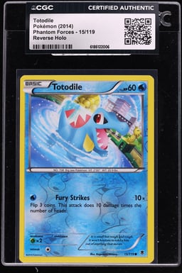 2014 Pokemon XY Phantom Forces Reverse Holo Totodile #15 CGC AUTH
