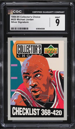 1994 Collector's Choice Silver Signature Checklist Michael Jordan #420 CGC 9 MINT