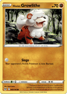 2022 Hisuian Growlithe #83 Lost Origin
