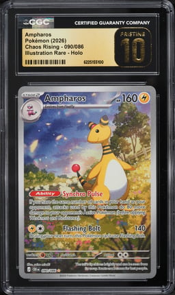 2026 Pokemon Mega Evolution Chaos Rising IR Ampharos #90 CGC 10 PRISTINE