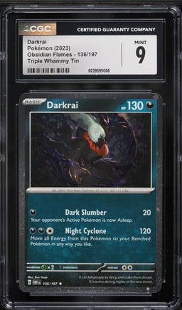 2023 Pokemon Scarlet & Violet Obsidian Flames Triple Whammy Tin Darkrai #136 CGC 9 MINT