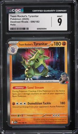 2025 Pokemon Scarlet & Violet Destined Rivals Holo Team Rocket's Tyranitar #96 CGC 9 MINT